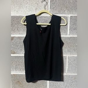 Roni Rabl Knit Shell Stretch Cami Top Women Size XL Sleeveless Black Lightweight